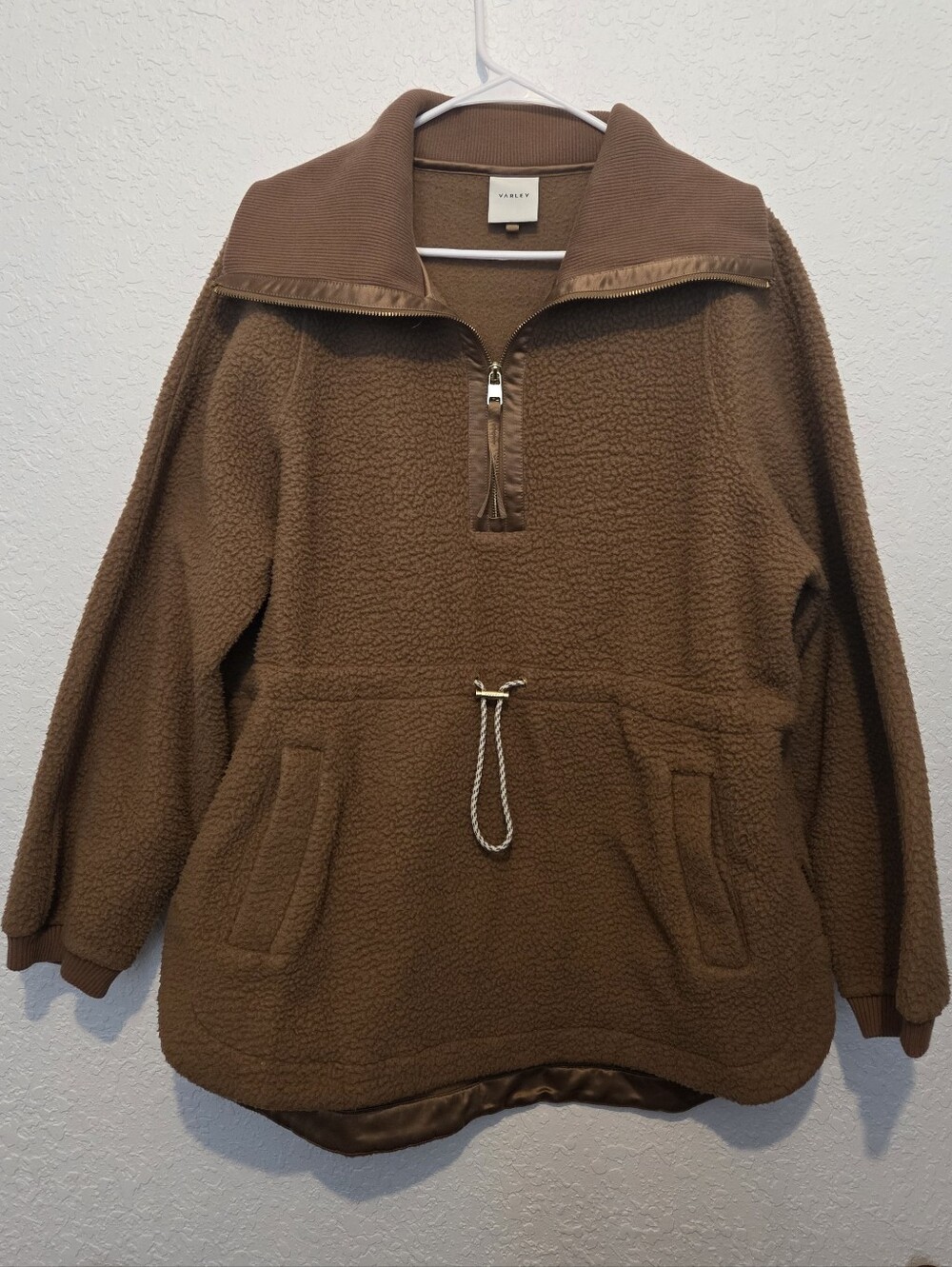 Varley Tan Teddy Fleece Pullover Jacket - Picture 2 of 10